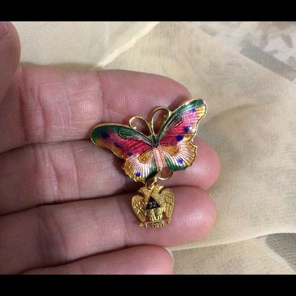 UNIQUE & Beautiful Vintage Butterfly & Eagle #32 Charm Brooch Pin Eagle Charm - Picture 8 of 16